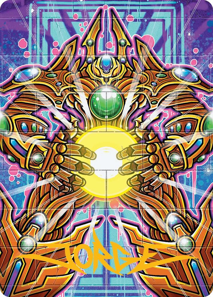 Brightglass Gearhulk Art Card (Gold-Stamped Signature) [Aetherdrift Art Series] MTG Single Magic: The Gathering | Red Claw Gaming