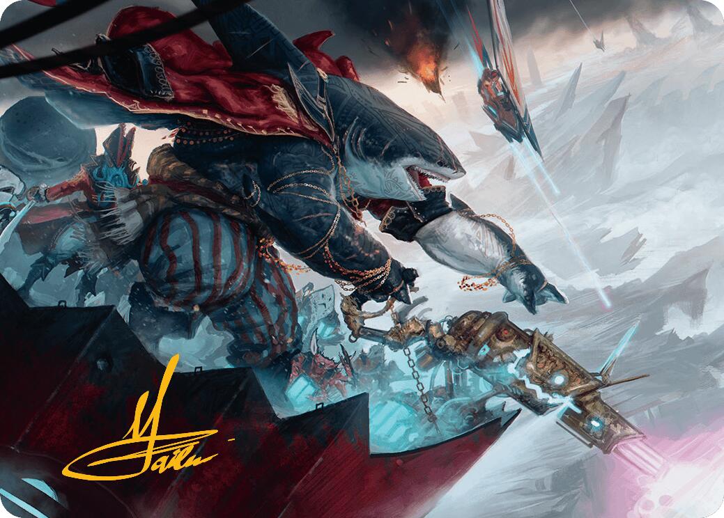 Captain Howler, Sea Scourge Art Card (16/54) (Gold-Stamped Signature) [Aetherdrift Art Series] MTG Single Magic: The Gathering | Red Claw Gaming