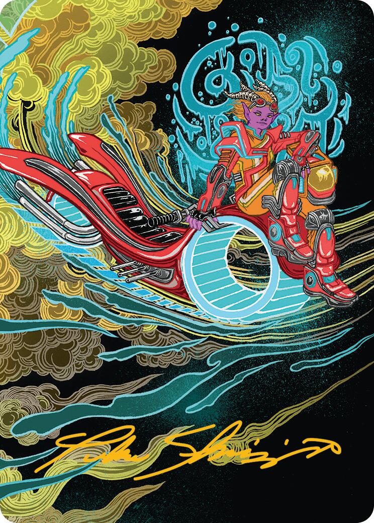 Cloudspire Skycycle Art Card (Gold-Stamped Signature) [Aetherdrift Art Series] MTG Single Magic: The Gathering | Red Claw Gaming