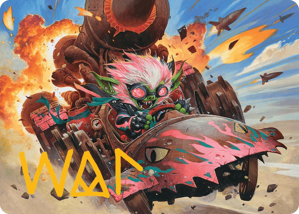 Redshift, Rocketeer Chief Art Card (Gold-Stamped Signature) [Aetherdrift Art Series] MTG Single Magic: The Gathering | Red Claw Gaming