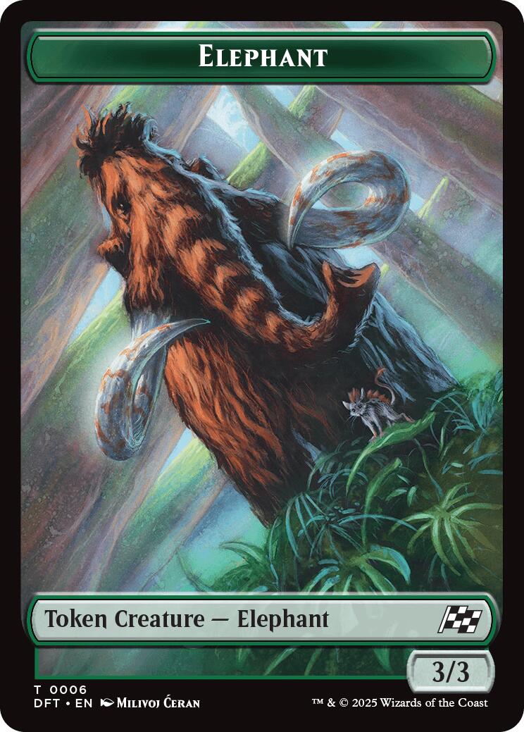 Elephant // Zombie (0003) Double-Sided Token [Aetherdrift Tokens] MTG Single Magic: The Gathering | Red Claw Gaming