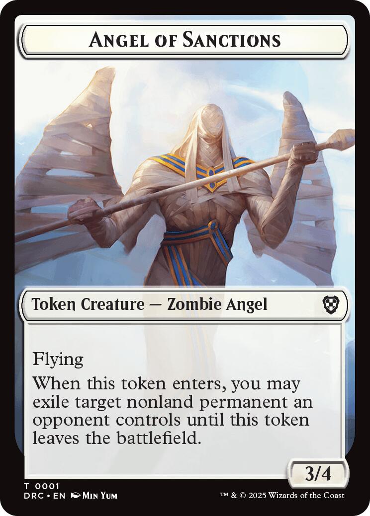 Angel of Sanctions // Zombie (0003) Double-Sided Token [Aetherdrift Tokens] MTG Single Magic: The Gathering | Red Claw Gaming
