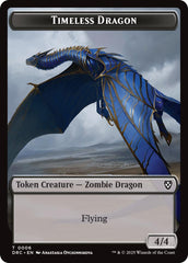 Timeless Dragon // Zombie (0003) Double-Sided Token [Aetherdrift Tokens] MTG Single Magic: The Gathering | Red Claw Gaming