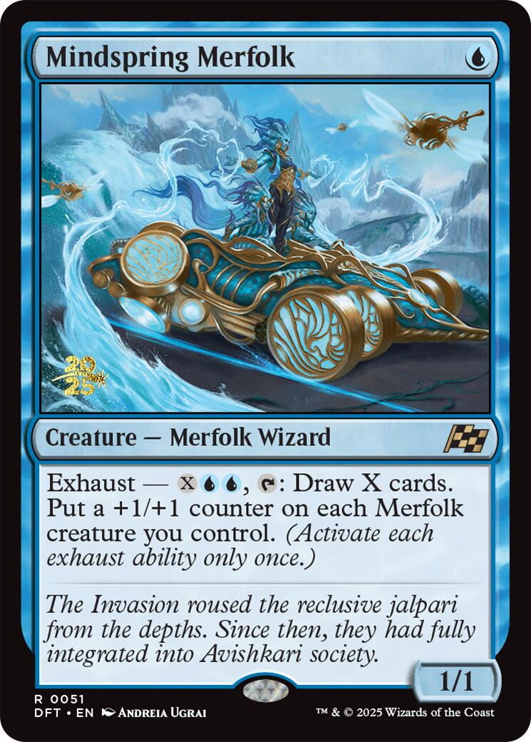 Mindspring Merfolk [Aetherdrift Prerelease Promos] MTG Single Magic: The Gathering | Red Claw Gaming