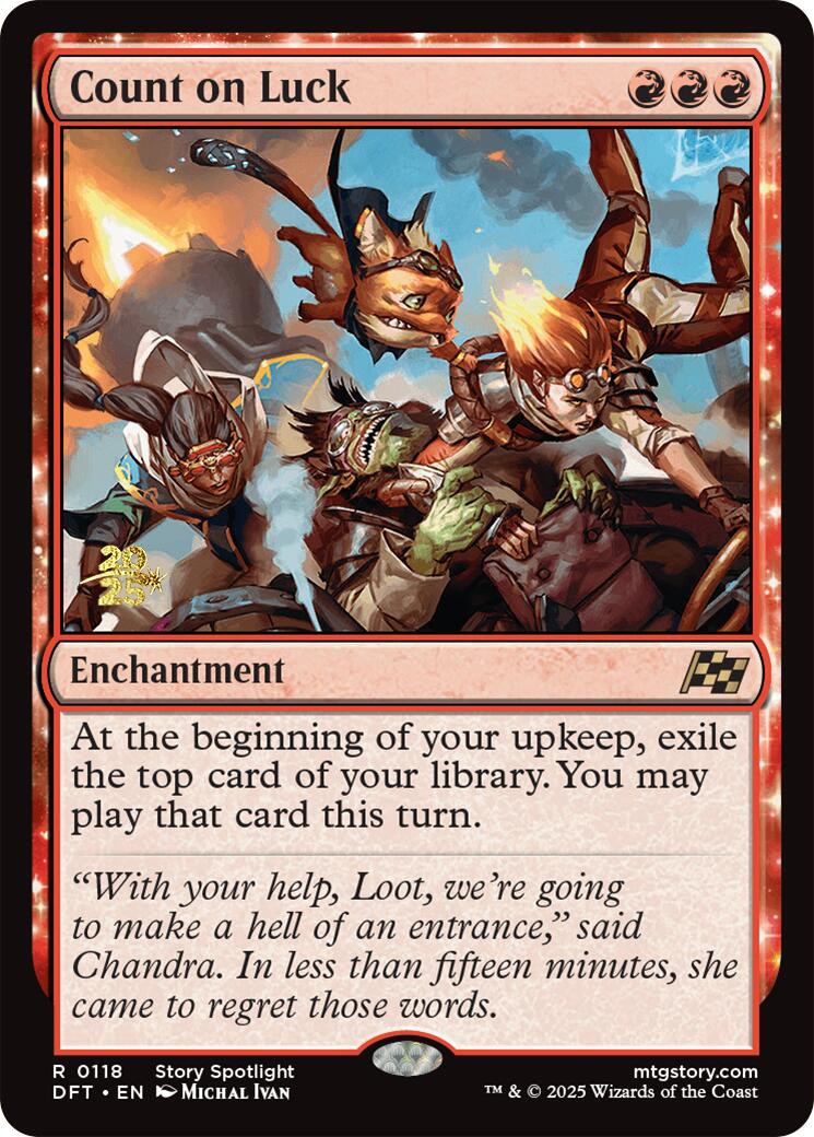 Count on Luck [Aetherdrift Prerelease Promos] MTG Single Magic: The Gathering | Red Claw Gaming
