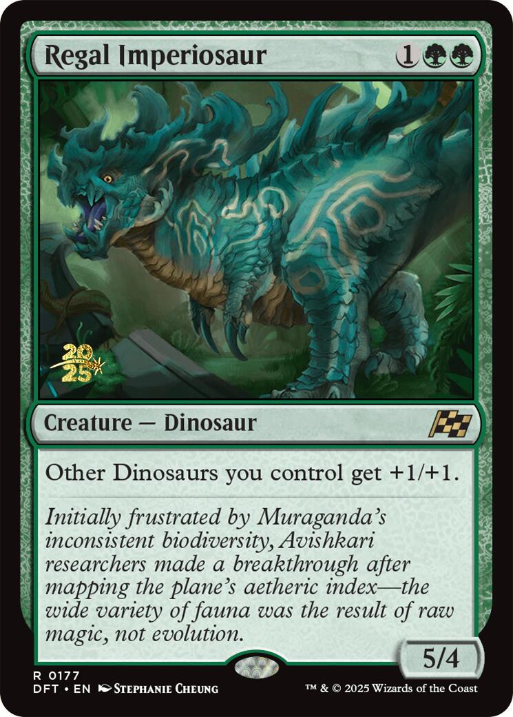 Regal Imperiosaur [Aetherdrift Prerelease Promos] MTG Single Magic: The Gathering | Red Claw Gaming