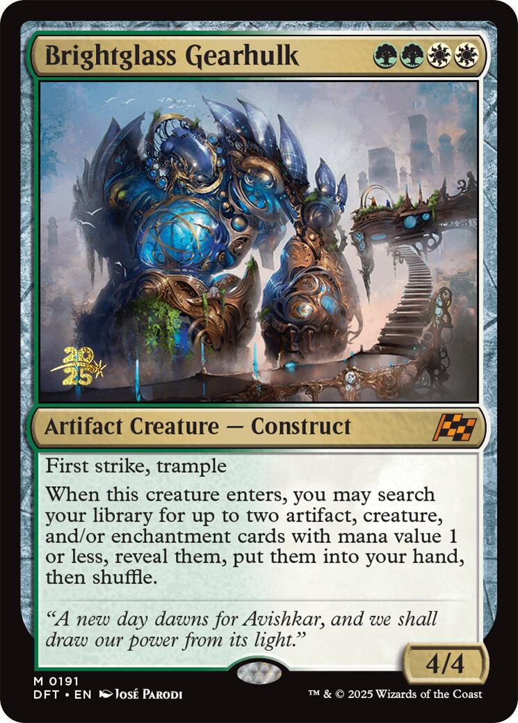 Brightglass Gearhulk [Aetherdrift Prerelease Promos] MTG Single Magic: The Gathering | Red Claw Gaming