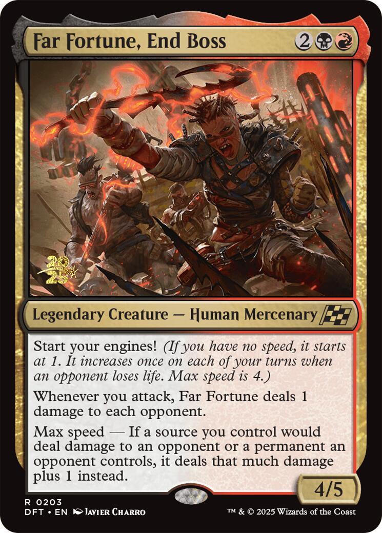 Far fortune, End Boss [Aetherdrift Prerelease Promos] MTG Single Magic: The Gathering | Red Claw Gaming