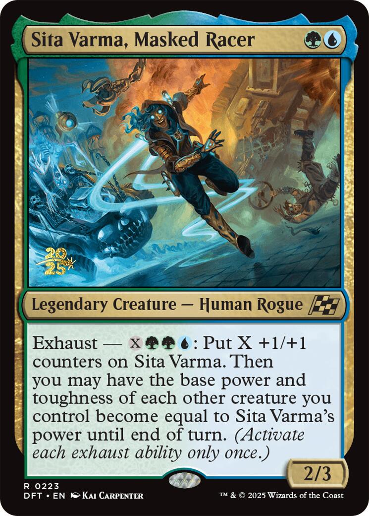 Sita Varma, Masked Racer [Aetherdrift Prerelease Promos] MTG Single Magic: The Gathering | Red Claw Gaming