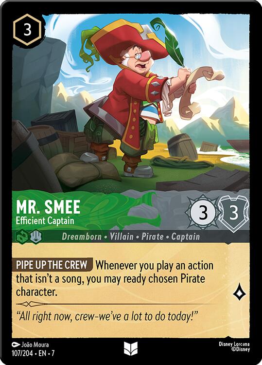 Mr. Smee - Efficient Captain (107/204) [Archazia's Island] Lorcana Single Disney | Red Claw Gaming