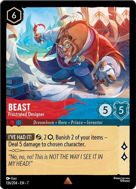 Beast - Frustrated Designer (136/204) [Archazia's Island] Lorcana Single Disney | Red Claw Gaming