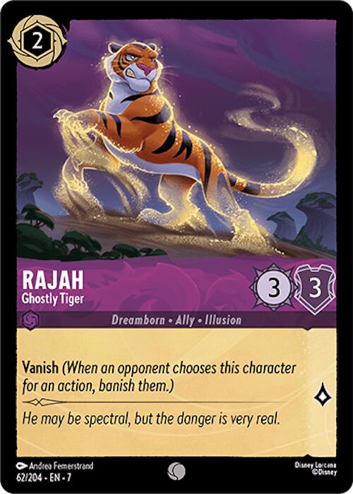 Rajah - Ghostly Tiger (62/204) [Archazia's Island] Lorcana Single Disney | Red Claw Gaming