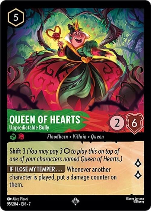 Queen of Hearts - Unpredictable Bully (95/204) [Archazia's Island] Lorcana Single Disney | Red Claw Gaming