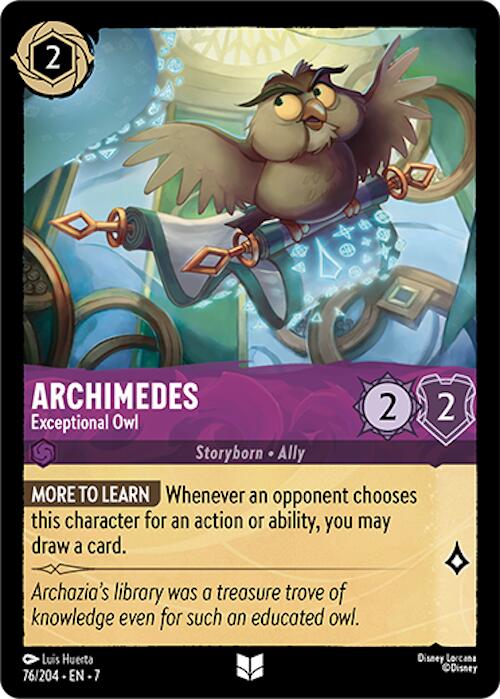 Archimedes - Exceptional Owl (76/204) [Archazia's Island] Lorcana Single Disney | Red Claw Gaming