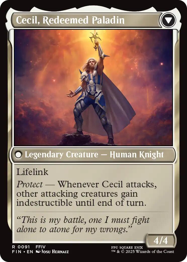 Cecil, Dark Knight // Cecil, Redeemed Paladin [FINAL FANTASY] MTG Single Magic: The Gathering | Red Claw Gaming