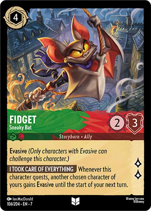 Fidget - Sneaky Bat (106/204) [Archazia's Island] Lorcana Single Disney | Red Claw Gaming