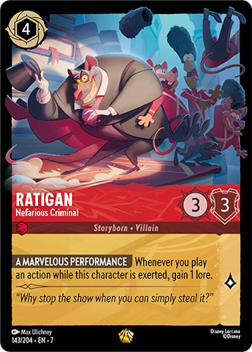Ratigan - Nefarious Criminal (143/204) [Archazia's Island] Lorcana Single Disney | Red Claw Gaming