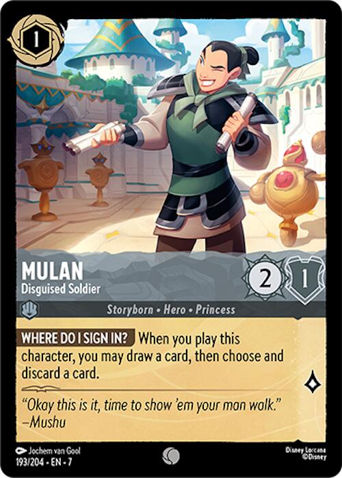 Mulan - Disguised Soldier (193/204) [Archazia's Island] Lorcana Single Disney | Red Claw Gaming