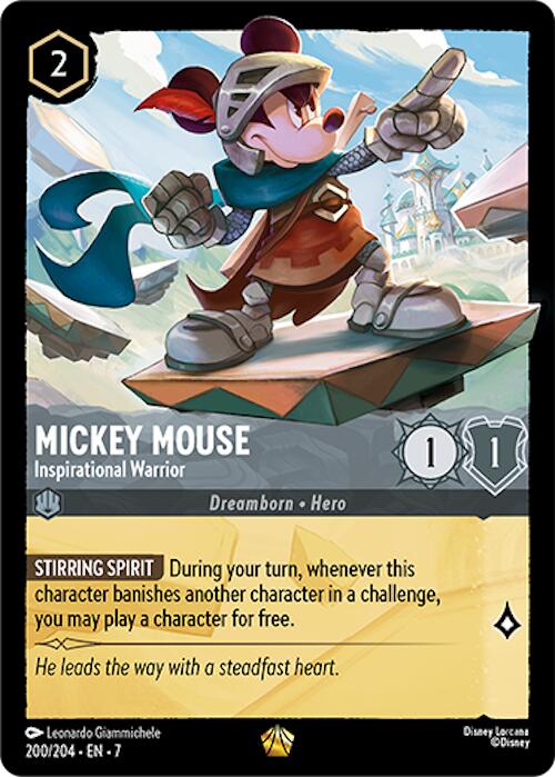 Mickey Mouse - Inspirational Warrior (200/204) [Archazia's Island] Lorcana Single Disney | Red Claw Gaming