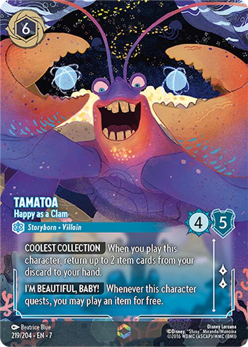 Tamatoa - Happy as a Clam (Enchanted) (219/204) [Archazia's Island] Lorcana Single Disney | Red Claw Gaming