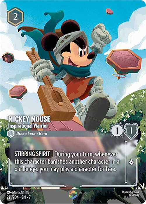 Mickey Mouse - Inspirational Warrior (Enchanted) (221/204) [Archazia's Island] Lorcana Single Disney | Red Claw Gaming