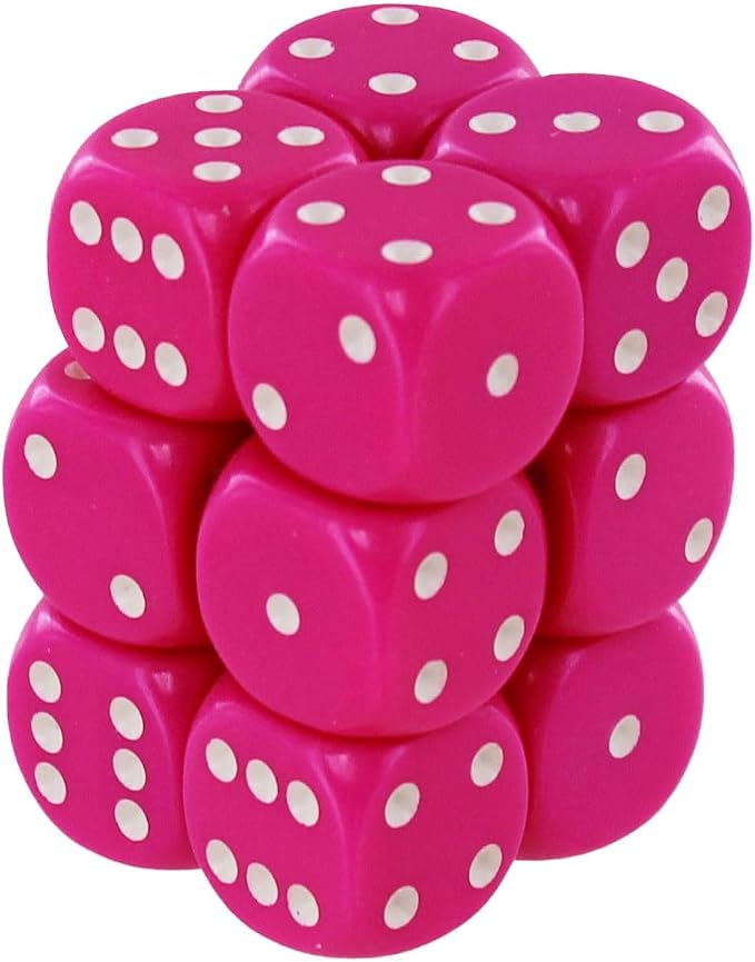 OPAQUE 12D6 PINK/WHITE 16MM | Red Claw Gaming