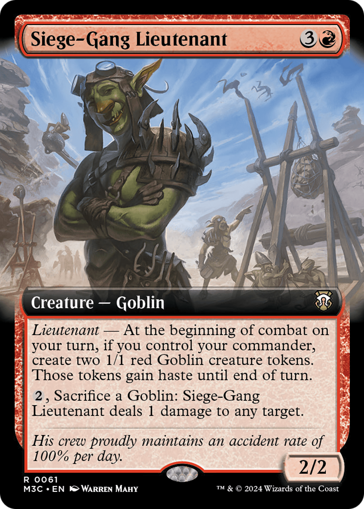 Siege-Gang Lieutenant (Extended Art) [Modern Horizons 3 Commander] MTG Single Magic: The Gathering | Red Claw Gaming