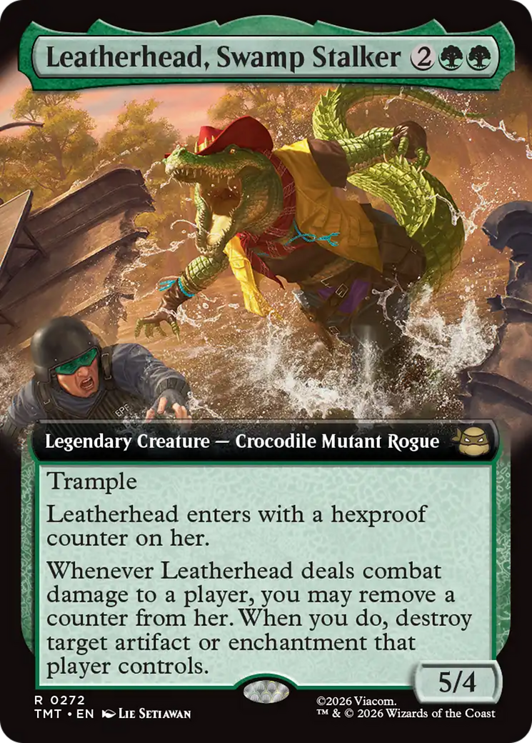 Leatherhead, Swamp Stalker (Extended Art) [Teenage Mutant Ninja Turtles] MTG Single Magic: The Gathering | Red Claw Gaming