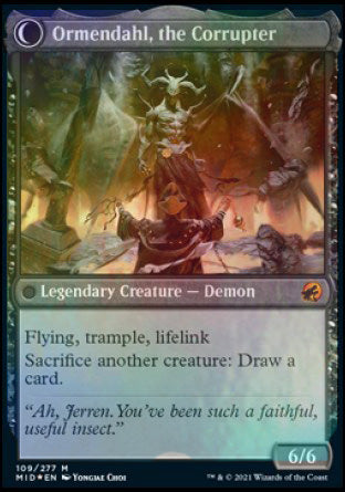 Jerren, Corrupted Bishop // Ormendahl, the Corrupted [Innistrad: Midnight Hunt Prerelease Promos] MTG Single Magic: The Gathering | Red Claw Gaming