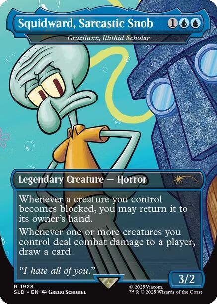 Squidward, Sarcastic Snob - Grazilaxx, Illithid Scholar [Secret Lair Drop Series] MTG Single Magic: The Gathering | Red Claw Gaming