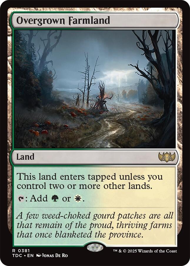 Overgrown Farmland [Tarkir: Dragonstorm Commander] MTG Single Magic: The Gathering | Red Claw Gaming