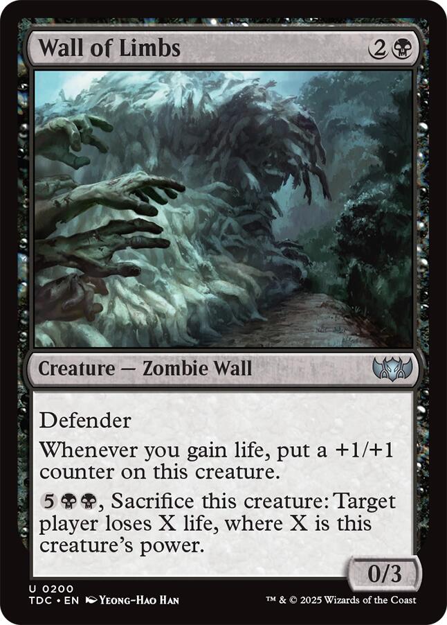 Wall of Limbs [Tarkir: Dragonstorm Commander] MTG Single Magic: The Gathering | Red Claw Gaming