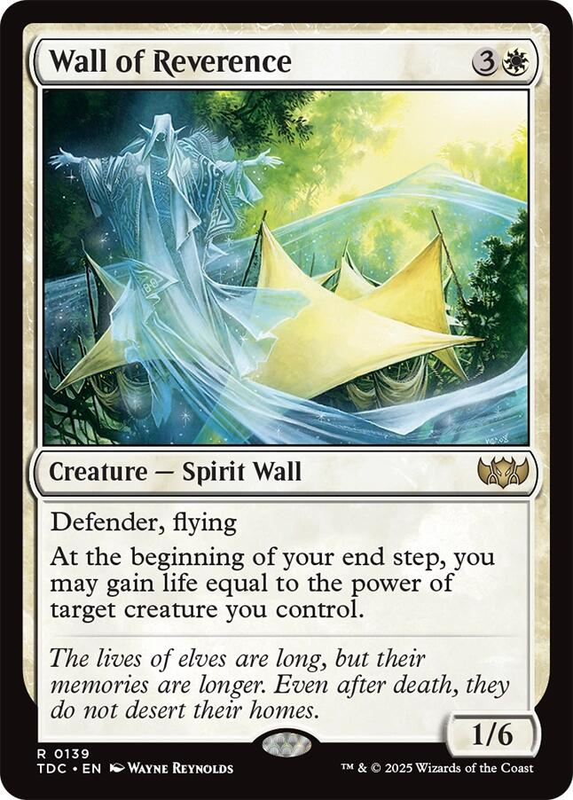 Wall of Reverence [Tarkir: Dragonstorm Commander] MTG Single Magic: The Gathering | Red Claw Gaming
