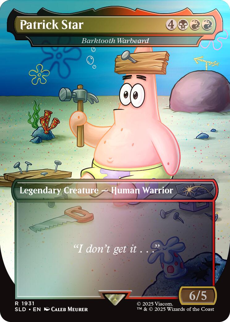 Patrick Star - Barktooth Warbeard (Rainbow Foil) [Secret Lair Drop Series] MTG Single Magic: The Gathering | Red Claw Gaming