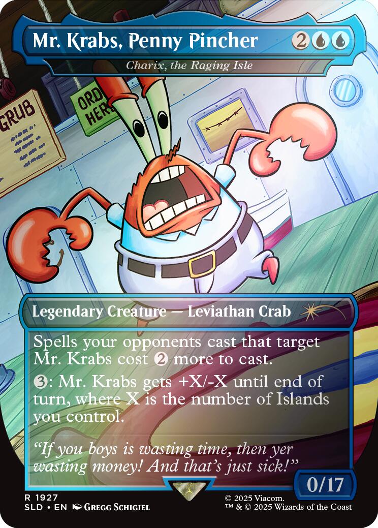 Mr. Krabs, Penny Pincher - Charix, the Raging Isle (Rainbow Foil) [Secret Lair Drop Series] MTG Single Magic: The Gathering | Red Claw Gaming