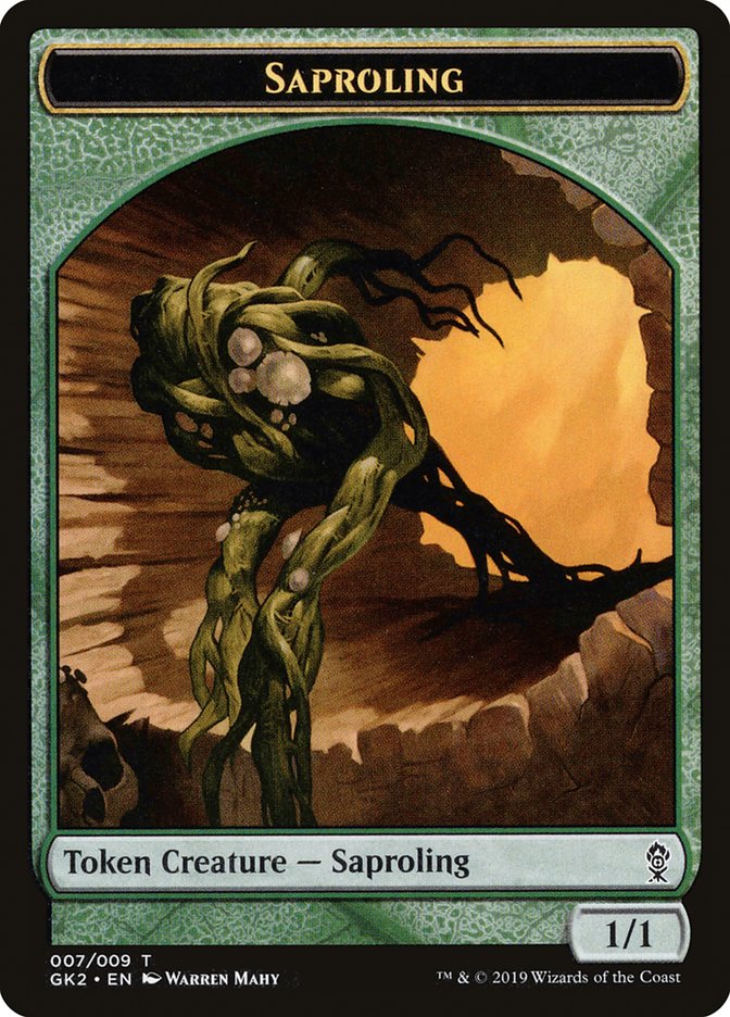 Saproling // Wurm Double-Sided Token [Ravnica Allegiance Guild Kit Tokens] MTG Single Magic: The Gathering | Red Claw Gaming