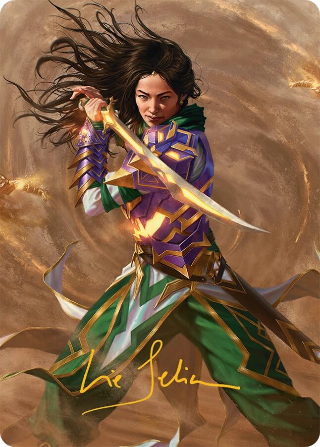 Descendant of Storms Art Card (2/54) (Gold-Stamped Signature) [Tarkir: Dragonstorm Art Series] MTG Single Magic: The Gathering | Red Claw Gaming