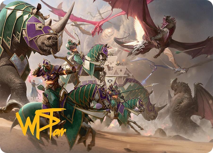 United Battlefront Art Card (5/54) (Gold-Stamped Signature) [Tarkir: Dragonstorm Art Series] MTG Single Magic: The Gathering | Red Claw Gaming