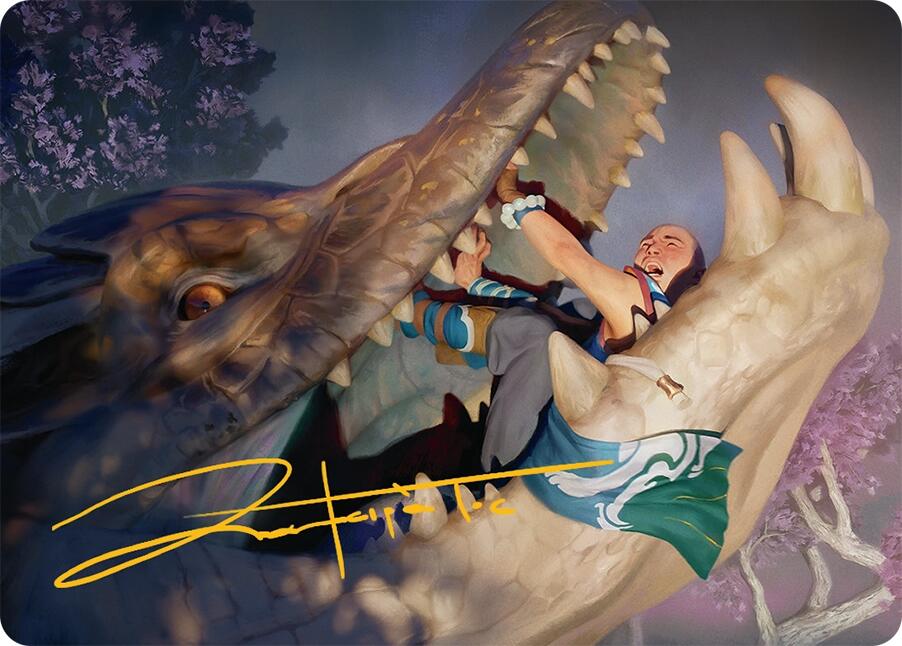 Jaws of Defeat Art Card (53/54) (Gold-Stamped Signature) [Tarkir: Dragonstorm Art Series] MTG Single Magic: The Gathering | Red Claw Gaming