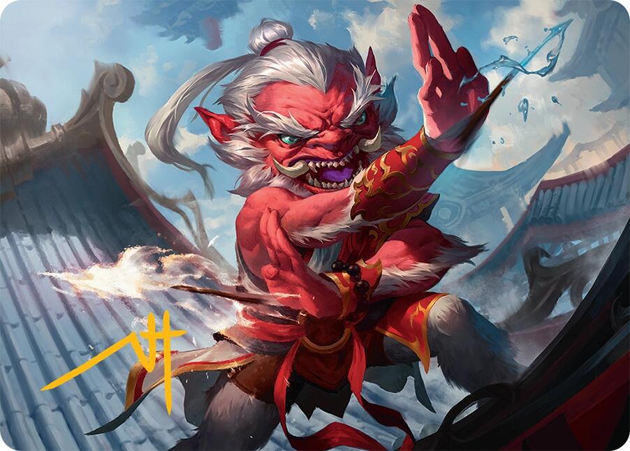 Devoted Duelist Art Card (15/54) (Gold-Stamped Signature) [Tarkir: Dragonstorm Art Series] MTG Single Magic: The Gathering | Red Claw Gaming