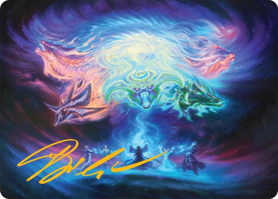 Call the Spirit Dragons Art Card (21/54) (Gold-Stamped Signature) [Tarkir: Dragonstorm Art Series] MTG Single Magic: The Gathering | Red Claw Gaming