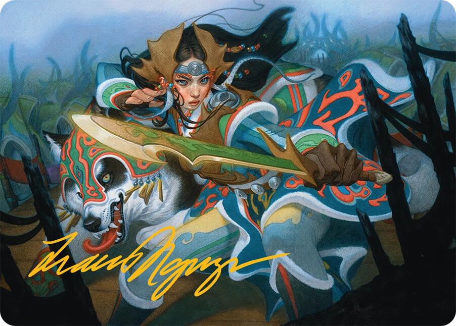 Eshki Dragonclaw Art Card (23/54) (Gold-Stamped Signature) [Tarkir: Dragonstorm Art Series] MTG Single Magic: The Gathering | Red Claw Gaming