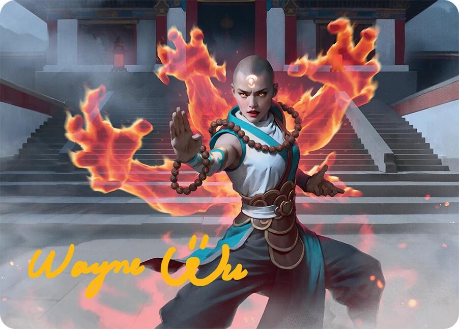 Flamehold Grappler Art Card (24/54) (Gold-Stamped Signature) [Tarkir: Dragonstorm Art Series] MTG Single Magic: The Gathering | Red Claw Gaming