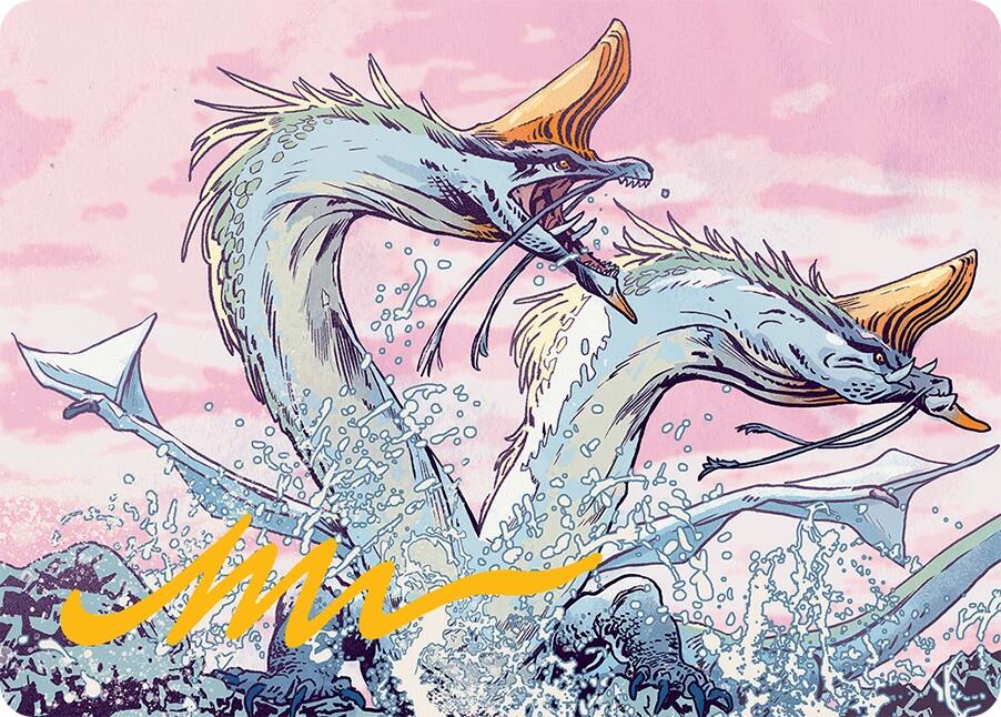 Twinmaw Stormbrood Art Card (39/54) (Gold-Stamped Signature) [Tarkir: Dragonstorm Art Series] MTG Single Magic: The Gathering | Red Claw Gaming