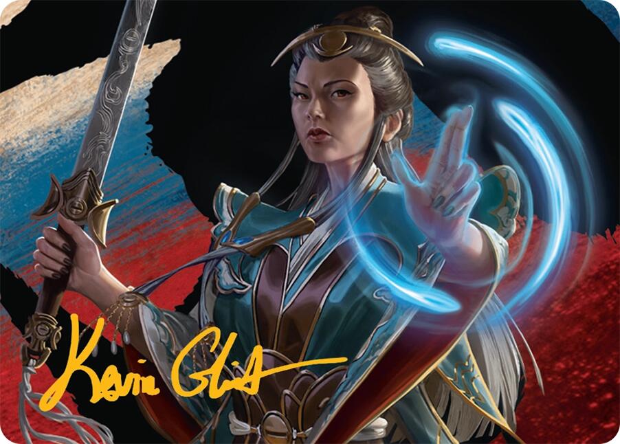 Narset, Jeskai Waymaster Art Card (44/54) (Gold-Stamped Signature) [Tarkir: Dragonstorm Art Series] MTG Single Magic: The Gathering | Red Claw Gaming