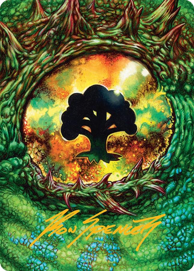 Forest Art Card (32/54) (Gold-Stamped Signature) [Tarkir: Dragonstorm Art Series] MTG Single Magic: The Gathering | Red Claw Gaming