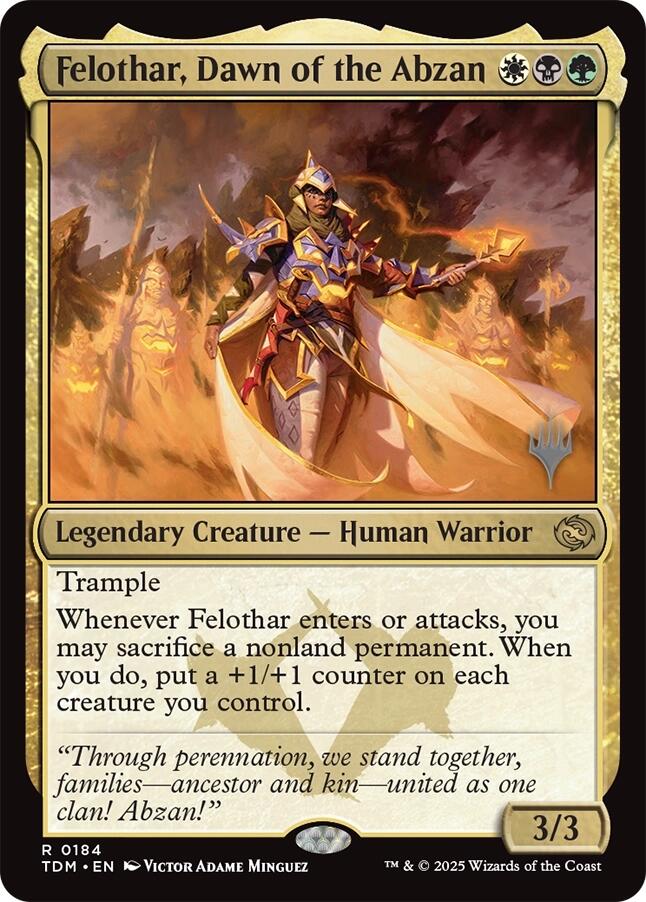 Felothar, Dawn of the Abzan [Tarkir: Dragonstorm Promos] MTG Single Magic: The Gathering | Red Claw Gaming