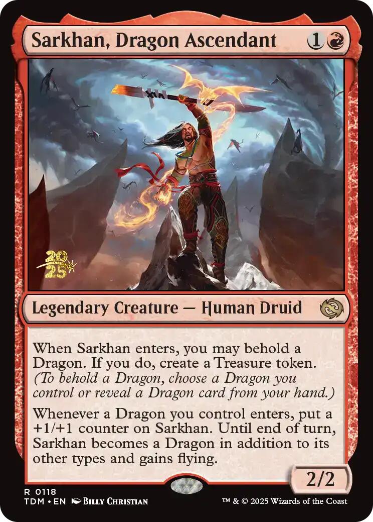 Sarkhan, Dragon Ascendant [Tarkir: Dragonstorm Prerelease Promos] MTG Single Magic: The Gathering | Red Claw Gaming