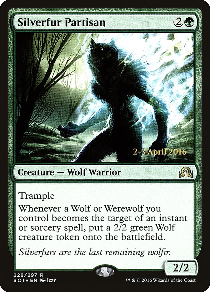 Silverfur Partisan [Shadows over Innistrad Prerelease Promos] MTG Single Magic: The Gathering | Red Claw Gaming