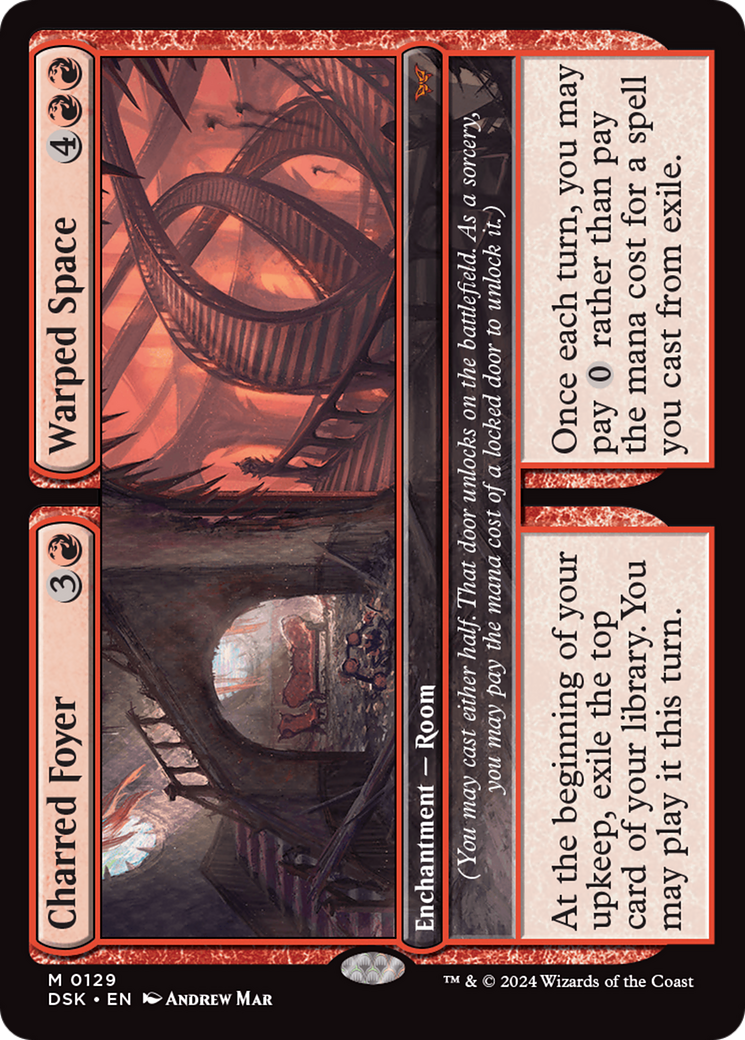 Charred Foyer // Warped Space [Duskmourn: House of Horror] MTG Single Magic: The Gathering | Red Claw Gaming